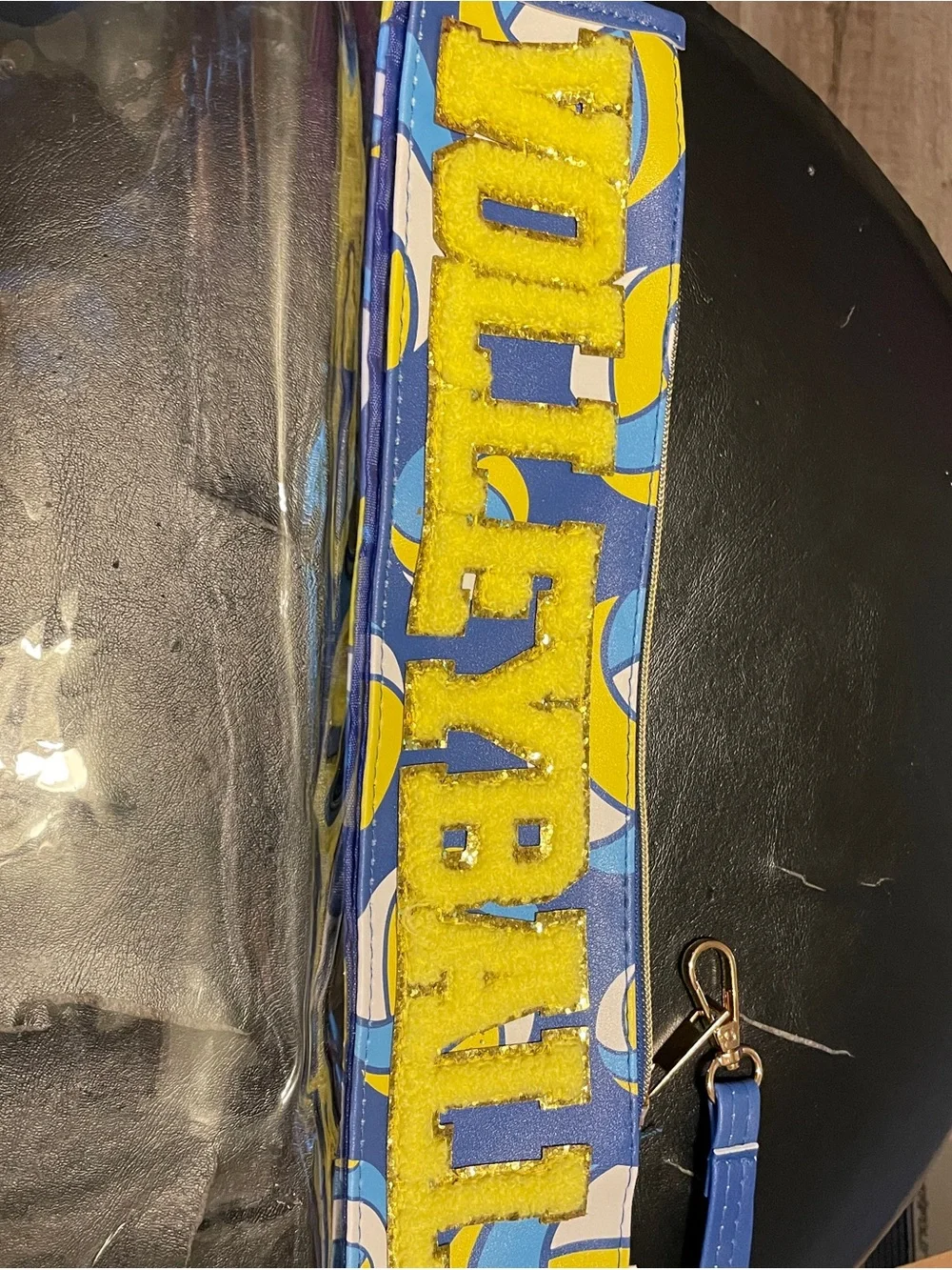 Blue and Yellow Clear Travel Toiletry Bag great for kids or adults
